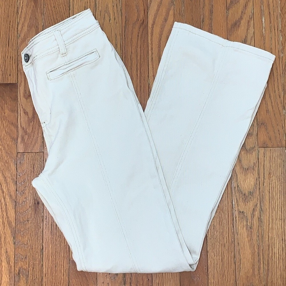 Umgee Denim Women 3 Ivory High Rise Flare Leg Seamed Jeans J4068
